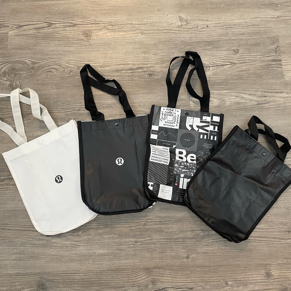 Lululemon Athletica Black and White Everyday Tote Bags
